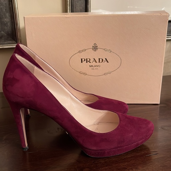 Prada Shoes - Prada Suede Platform Pump